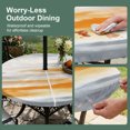 thumbnail image 3 of Round Outdoor Tablecloth with Umbrella Hole and Zipper, Orange Gray White Fitted Table Cover with Elastic Edge for 36-44 Inch, Farmhouse Abstract Ombre Texture Waterproof Patio Tablecoths for Picnic, 3 of 9
