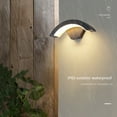 thumbnail image 6 of Waterproof LED outdoor wall light with motion sensor, dusk-to-dawn, for porch/garden/pathway, modern black/white design, 6 of 8