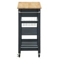 thumbnail image 4 of Hampton Engineered Wood Kitchen Cart With Wood Top and Blue Stone Base, 4 of 10