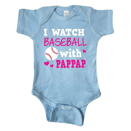

Inktastic I Watch Baseball with My Pappap Gift Baby Boy or Baby Girl Bodysuit