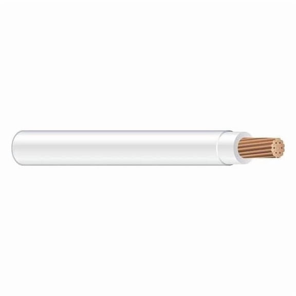 TFFN Building Wire, Copper, 18 AWG, 1C, White, Stranded, 500 ft