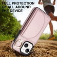 thumbnail image 4 of Wallet Case Compatible with iPhone 13 360° Rotation Finger Ring Holder RFID Blocking Premium Leather Case with Card Slots Folio Flip PU Durable for Men Women iPhone 13, Rosegold, 4 of 9