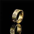 thumbnail image 2 of Brass Ring Micro Gold Plated Floral Geometric Design Zircon Embellished Fashion Jewelry For Women Elegant Accessory, 2 of 5