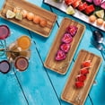 thumbnail image 3 of Acacia Wood Serving Trays, Set of 3 Wooden Serving Platters for Home Decor, Food, Cheese, Fruit, Vegetables, Charcuterie, Appetizer Serving Tray(11.8 x 5.1 x 0.78 inches), 3 of 6