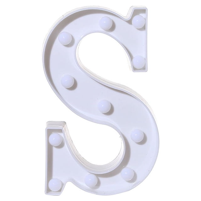 Alphabet LED Letter Lights Light Up White Plastic Letters Standing Hanging S