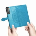 thumbnail image 3 of SaniMore for Samsung Galaxy S22 6.1" 2022 Wallet Case with Embossed Mandala PU Leather Flip Protection Wrist Strap Credit Card Holder Pocket Kickstand Shockproof Case for Galaxy S22 6.1" 2022, Blue, 3 of 11