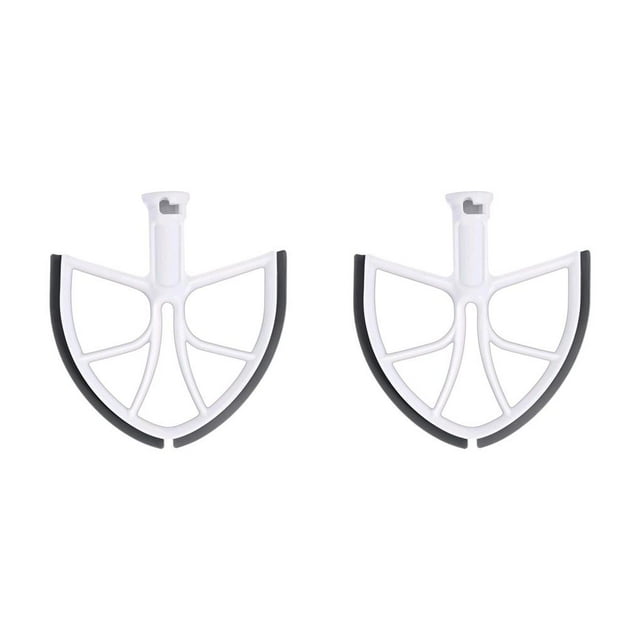 Langgg Edge Beater Paddle With Flexible Silicone Edge Coated Stand Mixer Accessories Baking Tool Machine Mixing Replacement 18*18CM 2Set