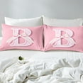 thumbnail image 4 of Erosebridal Monogrammed B Bed Sheets Set Twin Size, Initial Letter Bed Sheets Twin, Pink Bow Reversible Sheet Set Twin, Super Cozy Bedroom Decor, 3 Pieces, 4 of 7