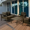 thumbnail image 3 of Ktaxon 4 Pieces Cast Aluminum Sofa Set, Metal Sofa Set for Patio and Garden with Cushion, Gray, 3 of 7