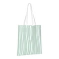 thumbnail image 2 of YFYANG Reusable Cotton Canvas Tote Shopping Bag, Green Line Design Washable Portable Grocery Bag for Daily Travel, 2 of 8