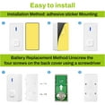 thumbnail image 4 of CozyNestFinds Wireless Doorbell with 2 Buttons, Mini Waterproof Door Bell Easy Installation, 1000Ft Range, Adjustable Volume & 58 Chimes, LED Flash, Perfect for Homes, Offices, Apartments (White), 4 of 18