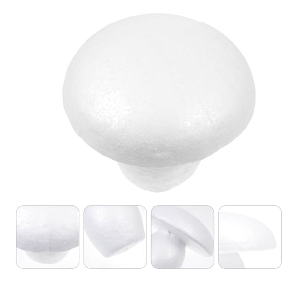 Amosfun White Foam Mushroom Decorations for Crafts, Party Decor, Kids' Art Projects, 5 Pieces