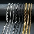 thumbnail image 4 of 3 5 7MM Cuban Curb Link Chain Men Necklace Choker Stainless Steel 18 20 22" Gift, 4 of 9