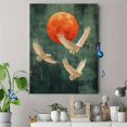 thumbnail image 4 of UXIEQU 2D Flat Sage Green Japanese Cranes Wall Art, Moon Bird Minimalist Japandi Print, 15.75x11.81 Inches Living Room Gift Decor, 4 of 8
