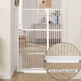 thumbnail image 5 of unipaws 56" Tall Baby Gate with Cat Door, 37-41" Wide Pressure Mounted Dog Gate for Stair Doorway, Walk Through Pet Gate, White, 5 of 7