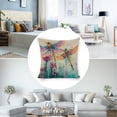 thumbnail image 3 of Dragonflies flowers Linen toss pillowcase Decoration pillowcase Gift preferred 18x18" Cushion cover 1 set Sofa pillowcase Sofa bedroom living room car, 3 of 8