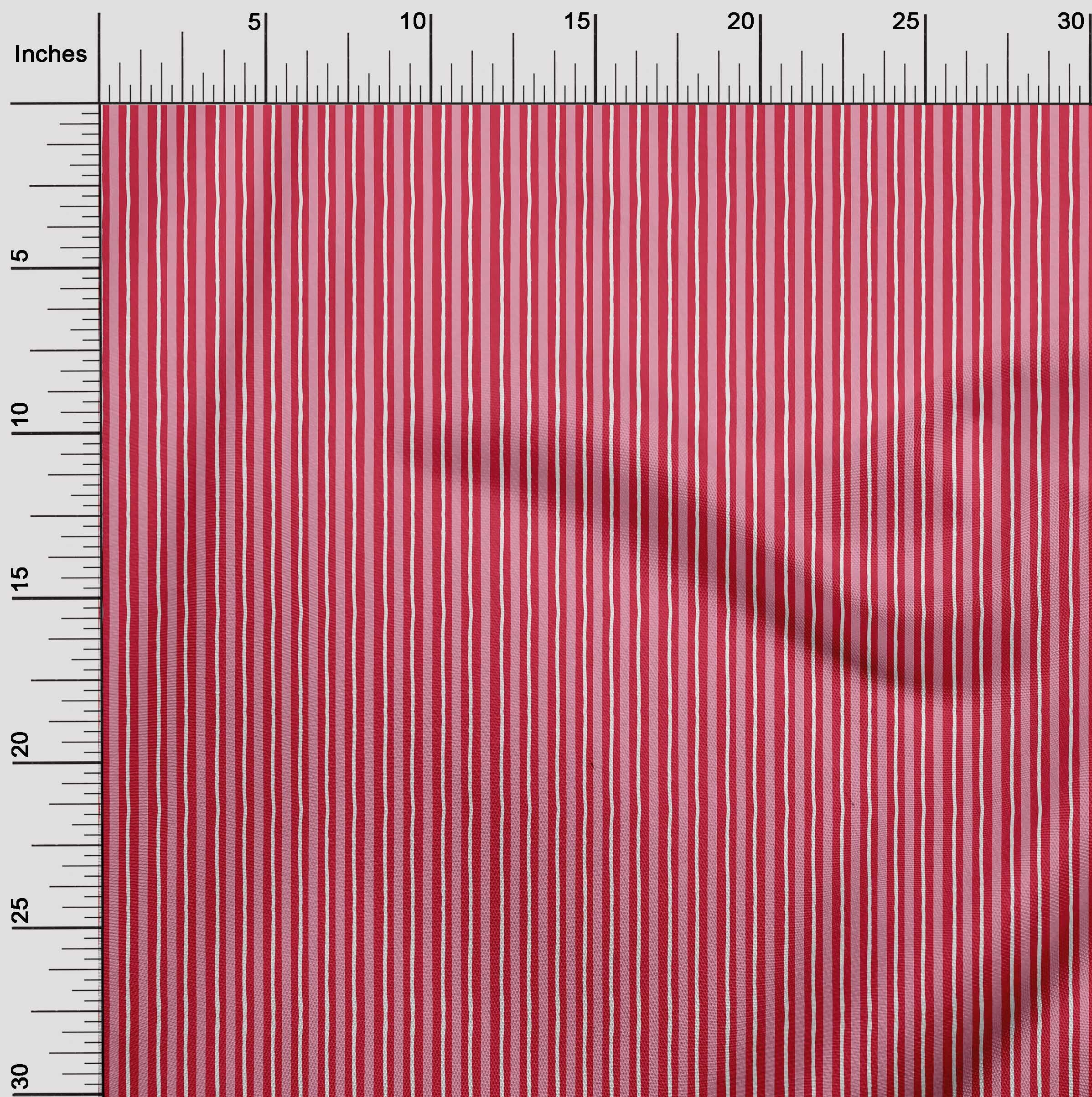 oneOone Viscose Chiffon Bright Red Fabric Stripe Block Dress Material Fabric Print Fabric By The Yard 42 Inch Wide