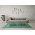 thumbnail image 3 of Ahgly Company Indoor Rectangle Medallion Turquoise Blue Traditional Area Rugs, 2' x 3', 3 of 4