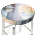 thumbnail image 3 of Xecao's The Cat Looks in the Mirror Print Stool Covers offer stylish, washable protection for PU round bar stools, perfect for home or commercial use., 3 of 7
