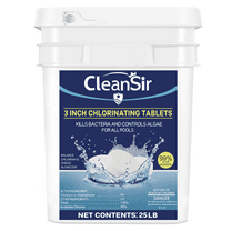 CleanSir 25 LB 3" Chlorine tablets - 99% Trichlor, Slow Dissolving Pool & Spa Chemical Supply