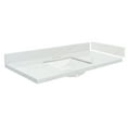 thumbnail image 1 of Transolid VT49.5x22-1KU-6F-A-W-4 49.5 in. D Quartz Vanity Top with 4 in. Centerset and Rectangular Undermount Sink, Calacatta, 1 of 7