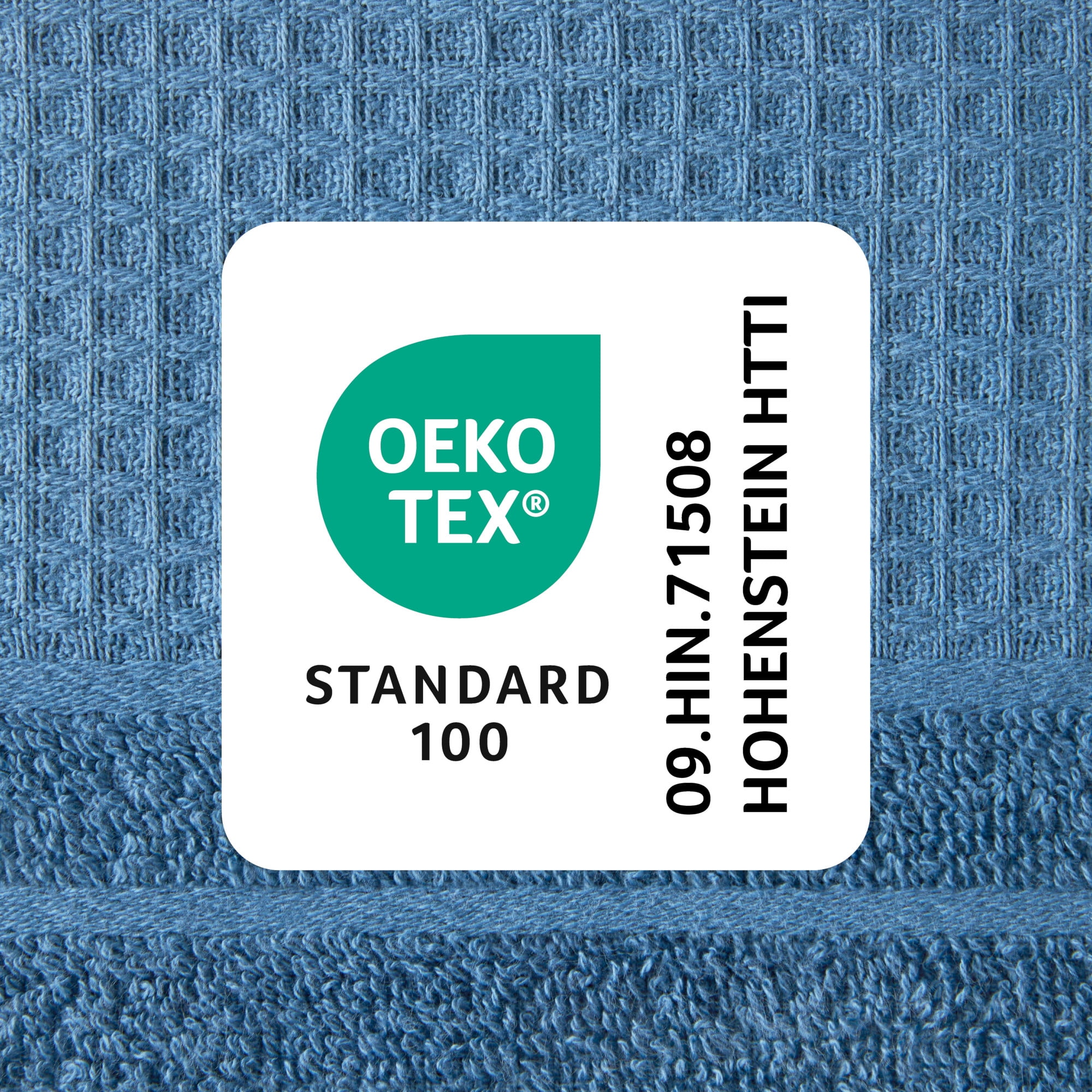 TOWN & COUNTRY BASICS 6-Piece Assorted Waffle Woven Terry Stripe Set, 2-Bath Towels, 2-Hand Towels, 2-Washcloths, 100% Cotton, Quick Dry, Blue