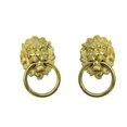 thumbnail image 1 of 2PCS Retro Lion Head Handle Muebles pequeña sala Cajón Puerta Hardware-Oro - *40*15mm SOLEDAD Anillo de extracción de gabinete vintage, 1 of 7