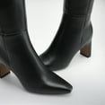 thumbnail image 2 of BURUDANI Women Chunky Block-Heel Square-Toe Knee-High Tall Boots Side-Zip Fashion Boots, 2 of 7