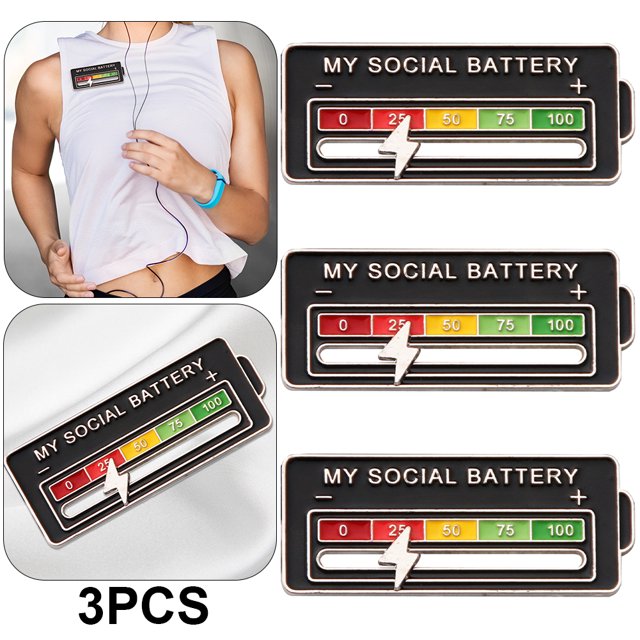 Pin social batería emocional solapa para todas las ocasiones (Display Power-)
