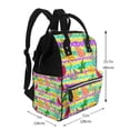 thumbnail image 2 of Fuzoiu Multicolored Tropical Print Diaper Bag Backpack,Baby Essentials Travel Tote,Multi function Waterproof Diaper Bag, Travel Essentials Baby Bag - Unisex, 2 of 6
