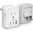 thumbnail image 1 of WWS-1 Pack Brazil Travel Adapter, Foldable Type N Plug Adapter with 2 AC Outlets 3 USB Ports(2 USB C), Brazil Outlet Power Plug for Canada to Brazilian, 1 of 4