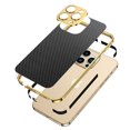 thumbnail image 4 of Dteck for iPhone 14 Pro Max Case Back Carbon Fiber Ultra Thin Shockproof Protection Metal Bumper with Camera Lens Protector, Gold, 4 of 8