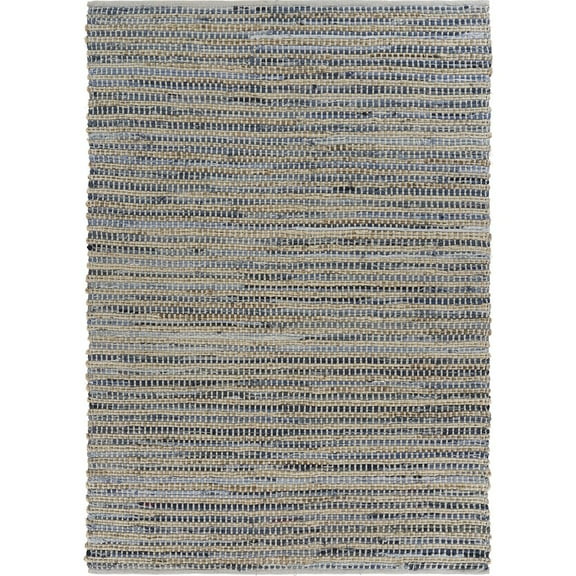 LR Home Vogue Hand Woven Area Rug, Denim Blue / Cream, 5 ft. x 7 ft.