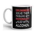 thumbnail image 2 of Drummers Solve Their Problems With Rationality Also With Alcohol Coffee Tea Ceramic Mug Office Work Cup Gift 11 oz, 2 of 3