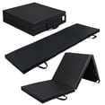 thumbnail image 5 of 6' x 2' Tri-Fold Portable Folding Exercise Gym Mat Extra Thick Foam Gymnastics Mat Aerobics Yoga Martial Arts Stretching Core Workouts With Carrying Handle,Black, 5 of 13