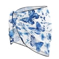 thumbnail image 4 of Uourmeti Blue Butterfly Print Beach Sarong Wrap for Women Ladies Fashion Y2K Mesh Sheer Cover Up Short Wrap Tie Chiffon Skirt with Tassels, 4 of 6