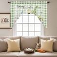 thumbnail image 4 of Happy Easter Gnome Swag Valances for Kitchen Window, Rabbits Daisy Flower Green Plaid Egg Small Swag Valances Rod Pocket Curtain Drapes Window Treatment for Bedroom Bathroom, 56x36 Inch, 4 of 9