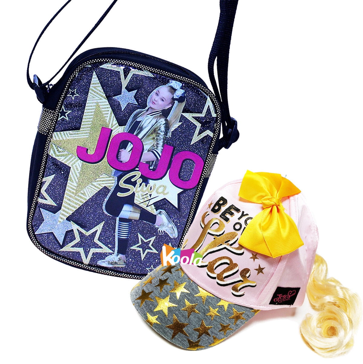 JoJo Siwa - Girls' Jojo Siwa Pa Crossbody Shoulder Bag, Black, One Size