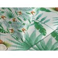 thumbnail image 4 of Ambesonne Watercolor Quilted Bedspread Set 3 Pcs, Coconut Aloha Hawaii, Queen Size, Green Pale Brown, 4 of 5