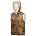 thumbnail image 5 of XMMSWDLA Tops for Men Winter Solid Color Vest Leather Clothin One Coat Retro Warm Hooded Jacket, 5 of 7