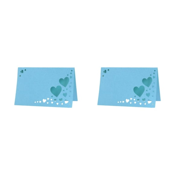 Toystoory 50 Uds. Pantalla de papel nombres de invitados con estilo con tarjetas de nombre de boda corazón ahuecado tarjeta de identificación azul 2Conjunto