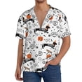 thumbnail image 3 of Xecao offers the Halloween Dachshund for Men's Casual Short-sleeved Shirt, a button-up collared shirt with a pocket, perfect for beach vacations and yacht travel in the 4X-Large size., 3 of 7