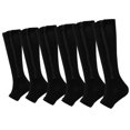 thumbnail image 1 of Aosijia 5 Pairs Unisex Compression Socks Toe Open Leg Support Stocking Knee High Socks with Zipper for Mens Womens M, 1 of 7