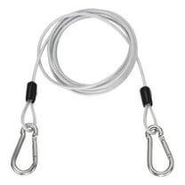 Uxcell 4.9ft (59.1") Security Steel Cable with Snap Hook, 1Pcs Coated Flexible Double Loop Wire Rope Bike Cable Lock Security Chain for Outdoor Travel Luggage, Clear