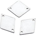 thumbnail image 2 of (100pcs Rhombus) - 100pcs 304 Stainless Steel Rhombus Stamp Pendants with Two Hole as Pendant Links for DIY Jewellery Making Bracelet Necklace Earring, Stainless Steel Colour, 14x11x1mm, Hole: 1mm, 2 of 6