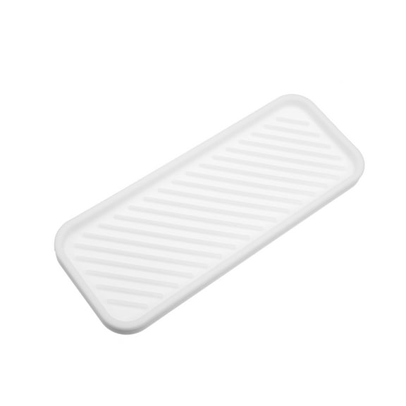 Unique Bargains Soap Dish Keep Soap Dry for Home Bathroom Kitchen Silicone White 22.8x9cm