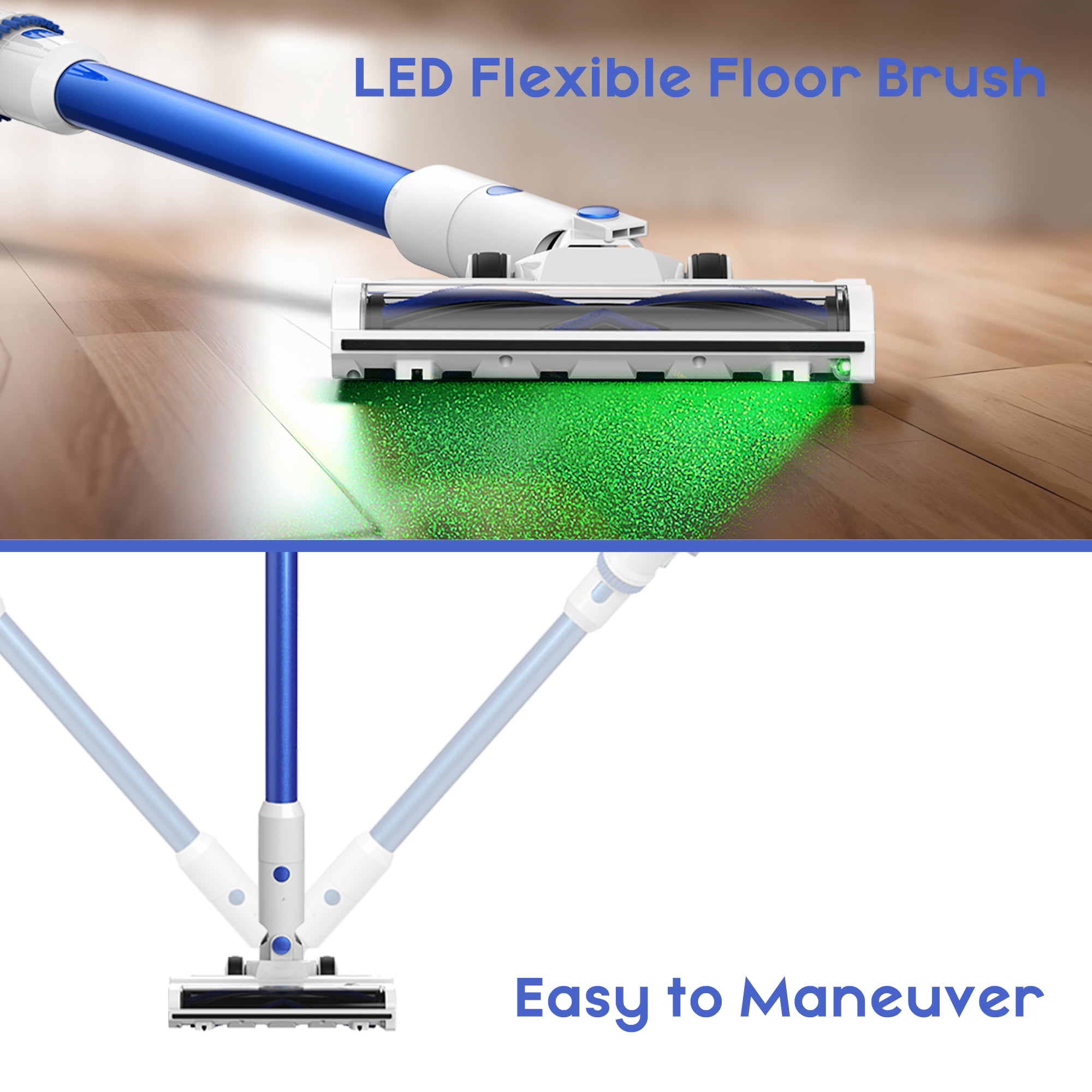 WHALLULTRA Stick Cordless Vacuum Cleaner with Brushless Motor & 2500mAh Battery, Rechargeable Cordless Vacuum for Home Carpet and Hard Floor
