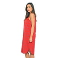 thumbnail image 2 of Just Love 100% Cotton Spaghetti Strap Stripe Womens Nightgown with Lace Trim (Red Stripe, Large), 2 of 3