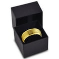 thumbnail image 3 of Tungsten Wedding Band Ring 8mm for Men Women Comfort Fit 18K Yellow Gold Plated Step Beveled Edge Brushed Polished Lifetime Guarantee, 3 of 4