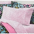 thumbnail image 3 of My Room Neon Leopard Queen 7 Piece Bed in a Bag Bedding Set, Polyester, Pink, Sky Blue, Multi, Female, Child, 3 of 6